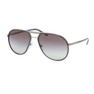  PRADA SUNGLASSES UNISEX AVIATOR GUNMETAL BLUE GREY PR56MS 