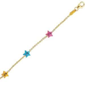  Kids 14K Gold Charm Star Bracelet Jewelry