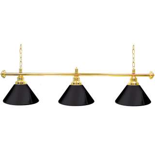 60 3 Shade Billiard Lamp Black + Gold Pool TableLight 844296056088 