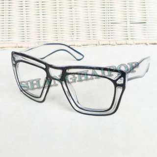 Clear Lens Glasses Large Big Frame Fashion Costume Rock Party Nerd 