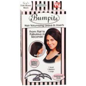  Bumpits Set Of 3 Dark Brown/Black Hair Volumizing Case 