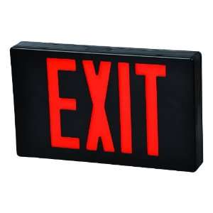   LED Exit Sign, Remote Capable Type, Green LED Color, Black Housing