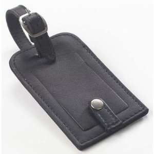  Clava Leather 2105BLK Quinley Snap Luggage Tag in Black 