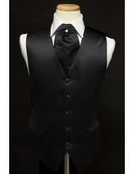 Tuxedo Vest   Solid Satin with Matching Pin Ascot