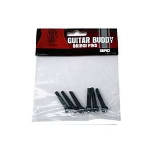  Guitar Buddy Acoustic Guitar Bridge Pins 6 Pack Black with 