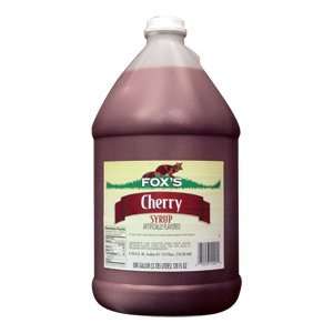 Foxs Cherry Snow Cone Syrup 1 Gallon  Grocery & Gourmet 