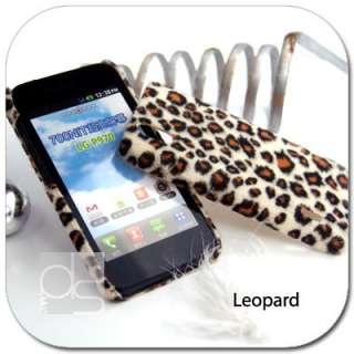 Leopard Velvet Felt Skin Case LG Optimus Black P970  