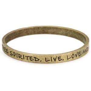  Ettika Brass Bangle Be Free Spirited, Live, Love and Laugh 