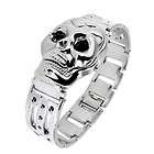CHROME A G SKULL LINK STERLING SILVER WATCH BAND HEARTS  