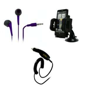   Headphones (Purple) + Car Dashboard Mount + Car Charger [EMPIRE