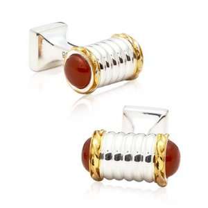  Red Jasper Capped Scroll Cufflinks Jewelry