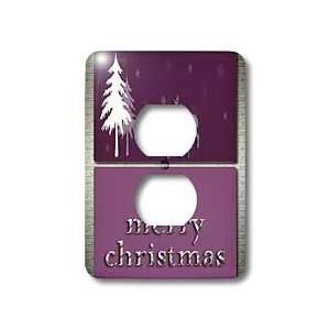   , Pink, Merry Christmas   Light Switch Covers   2 plug outlet cover