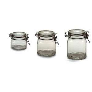  Set of 3 Bormioli Fido Clear Round Canning Jars