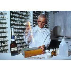  Preparation of homeopathic medicine in a pharmacy Framed 