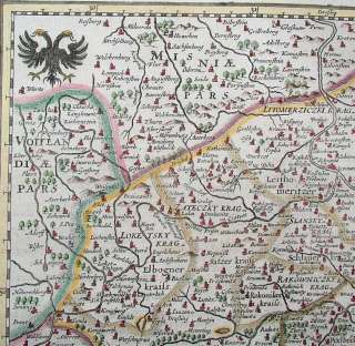 Mapa 1633 de Jansson (Aretin y Sadeler) BOHEMIA CHECO Raro