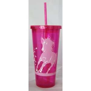  20 oz Acrylic Cold Cup Hot Pink Double Wall Butterfly 