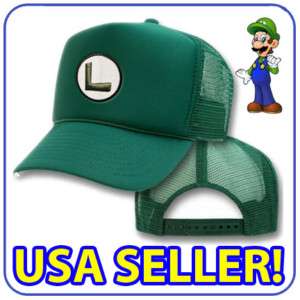 NEW SUPER MARIO LUIGI BROS COSTUME MESH CAP GREEN HAT  