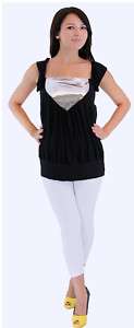 Elegant Black Maternity Set with Leggings s m l xl  