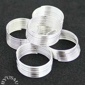 MEMORY WIRE RING SIZE ROUND CARBON SILVER 70 LOOP PACK  
