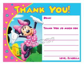 Setof10 Minnie Mouse Personalized Ticket Invitations  