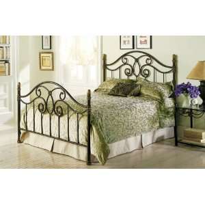   Autumn Brown Finish King Size Wrought Iron Metal Bed