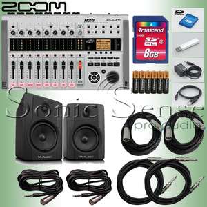    Channel Multi Track Recorder and Interface Bundle w Monitors, Cables