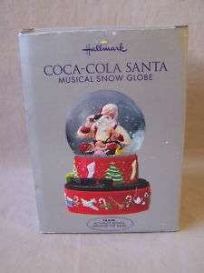 Coca Cola Santa Musical Snow Globe Train Moves Hallmark  