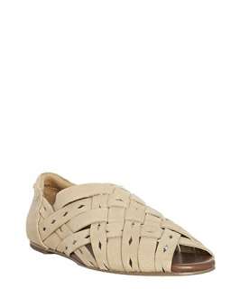 Matt Bernson champagne cutout woven leather Cricket sandals