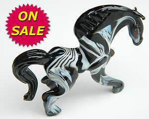 Glass Blown Art Figurine animal ZEBRA Murano Style gift  
