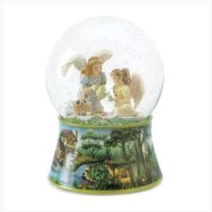   Picnic WATERGLOBE/Snowglobe/Waterball MUSIC BOX~Country Cottage  