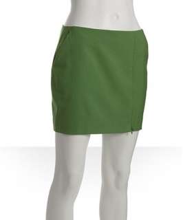 Diane Von Furstenberg kelly green wool blend Azumi mini skirt