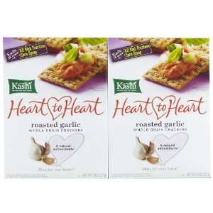 Kashi Heart 2 Heart Whole Grain Roasted Garlic Cracker, 8 oz, 2 pk 