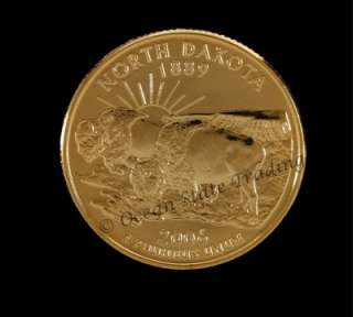   Complete Set Of 24 kt Gold Plated Quarters   D Mint (5 Coins)  