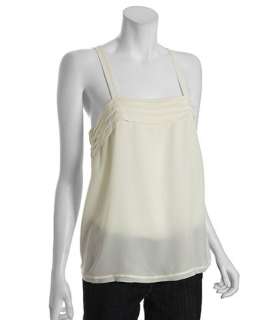 Joie porcelain silk Didi pleated neck top