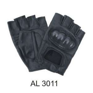  KEVLAR KNUCKLES Premium Leather Fingerless Glove 