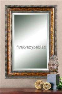   Wall Mirror Antique Masculine Vanity Mantle  Wood  