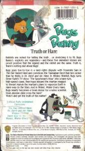 VHS BUGS BUNNY TRUTH OR HARE.DAMAGED BOX  