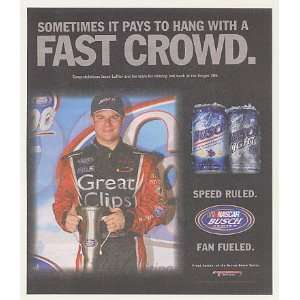  2007 NASCAR Jason Leffler Kroger 200 Win Busch Beer Print 