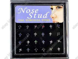   Body Jewelry Piercing 24pcs 316L Surgical Steel Nose Stud Rings  