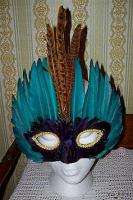   MARDI GRAS MODERN 60s FEATHER MASK Carnival NEW ORLEANS Fat Tuesday