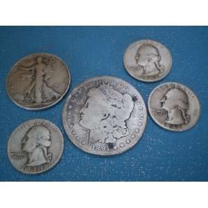  Dollar 90% Silver 2 oz. Coin Lotwith Walking Liberty Half Dollar 
