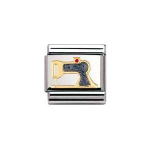   DAILY LIFE in stainless steel , enamel and 18k gold (Sewing Machine