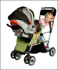   Joovy Caboose Ultralight Stand On Tandem Stroller, Sage Baby