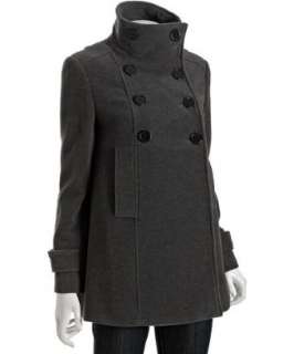 Marc New York charcoal wool blend convertible neck babydoll coat 