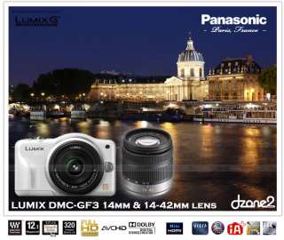 Panasonic Lumix G DMC GF3 White 14mm & 14 42mm Twin Lens Kit GF2#D433 