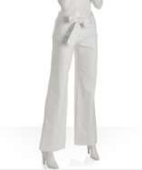 style #212552600 white pleated Yahala belted wide leg trousers