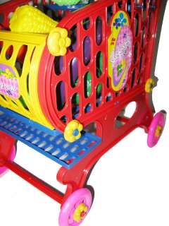   Toys Supermarket Mini Trolley Handcart Shopping Cart Free Plastic Food