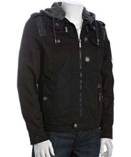 RAY Jeans black cotton blend convertible hooded jacket   up 