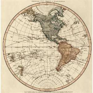  Antique Map of the Western Hemisphere (1786) by William 