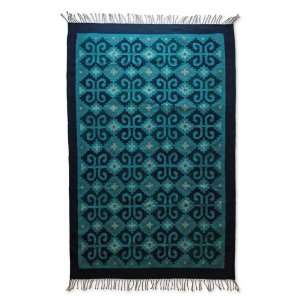  Zapotec wool rug, Seashells (4x6.5)